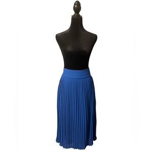 J. Crew Blue Pleated A-Line Midi-Skirt size 0. NWOT.